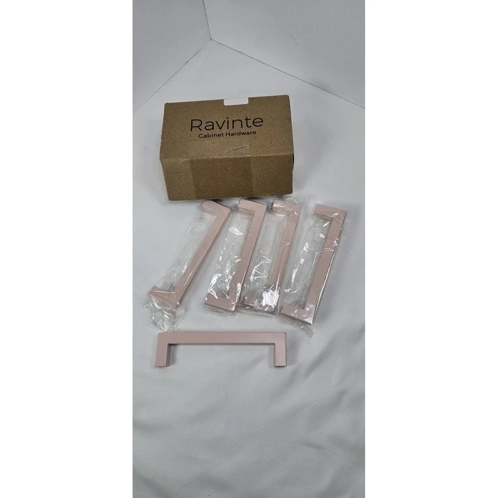 Ravinte Pink Cabinet Drawer Pull Handles 5 Pack Modern Square Hardware 5